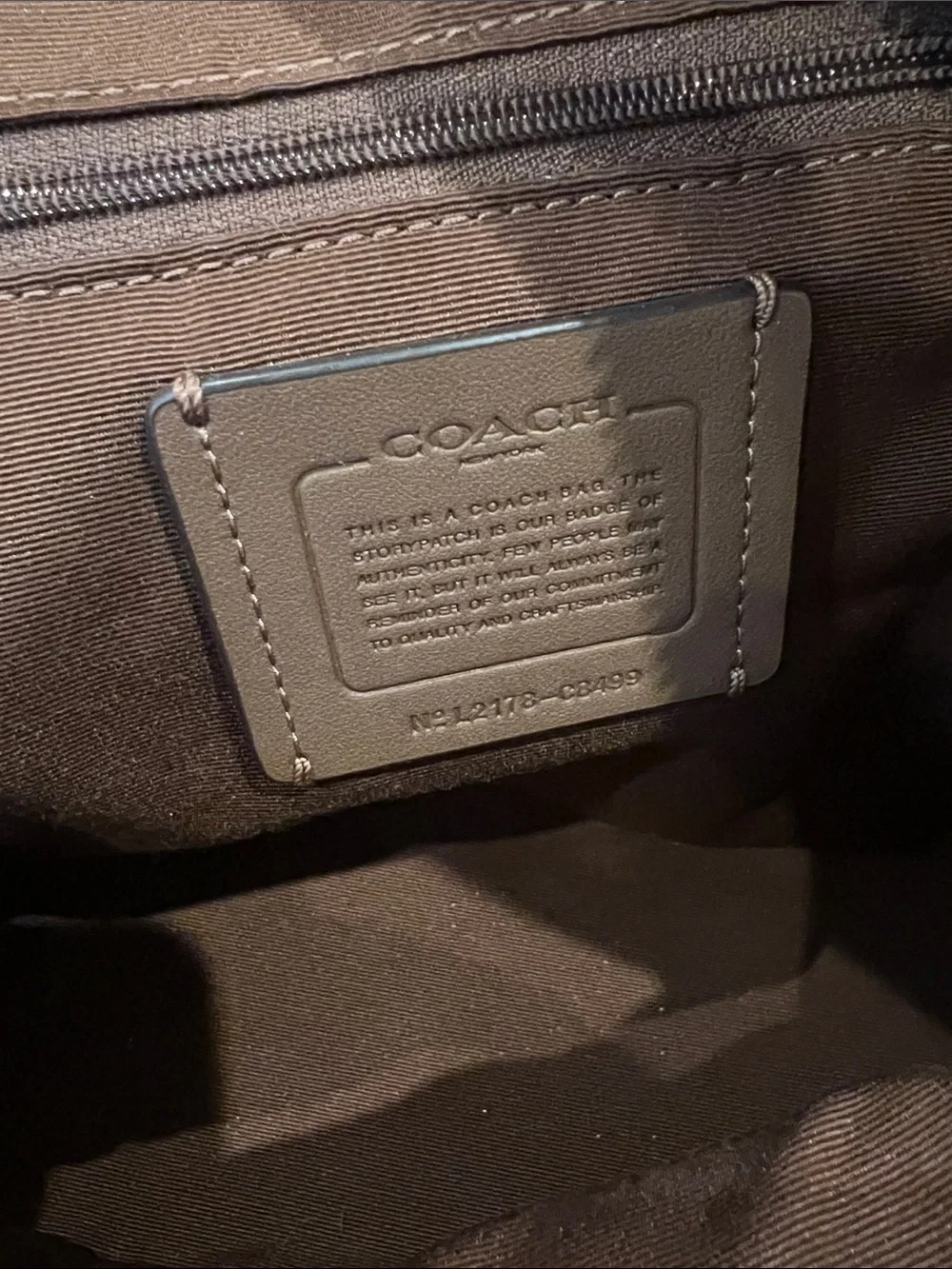 Coach Brown Signature Katy Dome Satchel with Orange Striped Strap